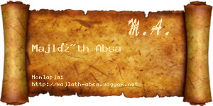 Majláth Absa névjegykártya